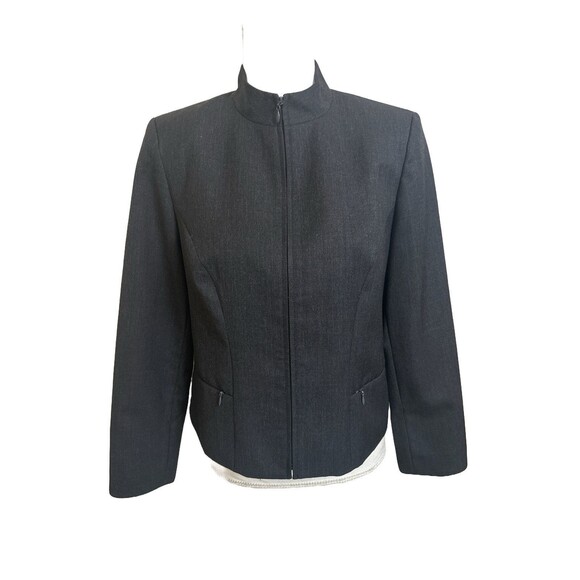 Pendleton Jackets & Blazers - VTG Pendleton Women's 10 Dark Gray Zip Up Blazer Jacket Virgin Wool
